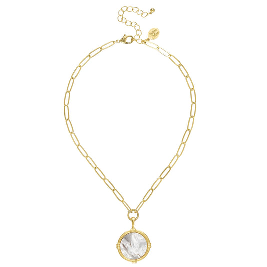Ida Engraved Dove Necklace