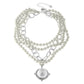 Pearl Cab Silver Multi-Strand Necklace