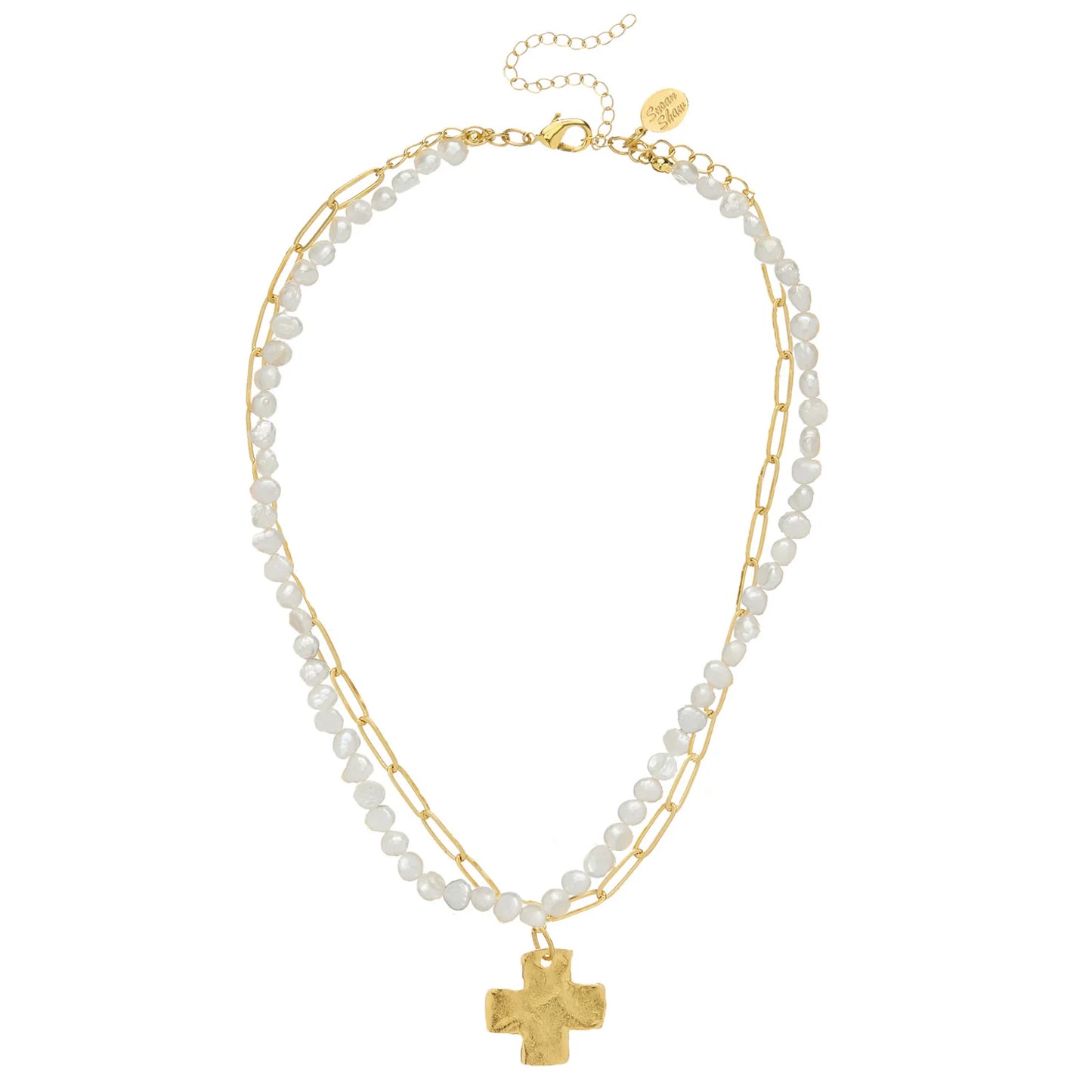 Piper Cross Paperclip Necklace