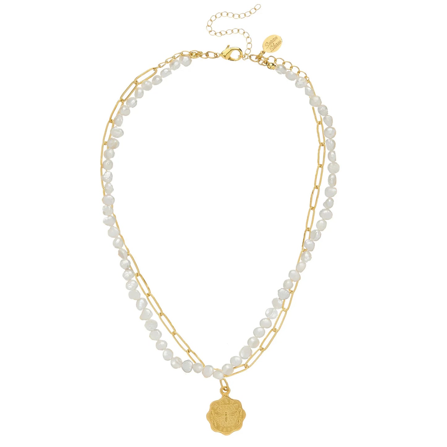 Piper Coin Paperclip Necklace