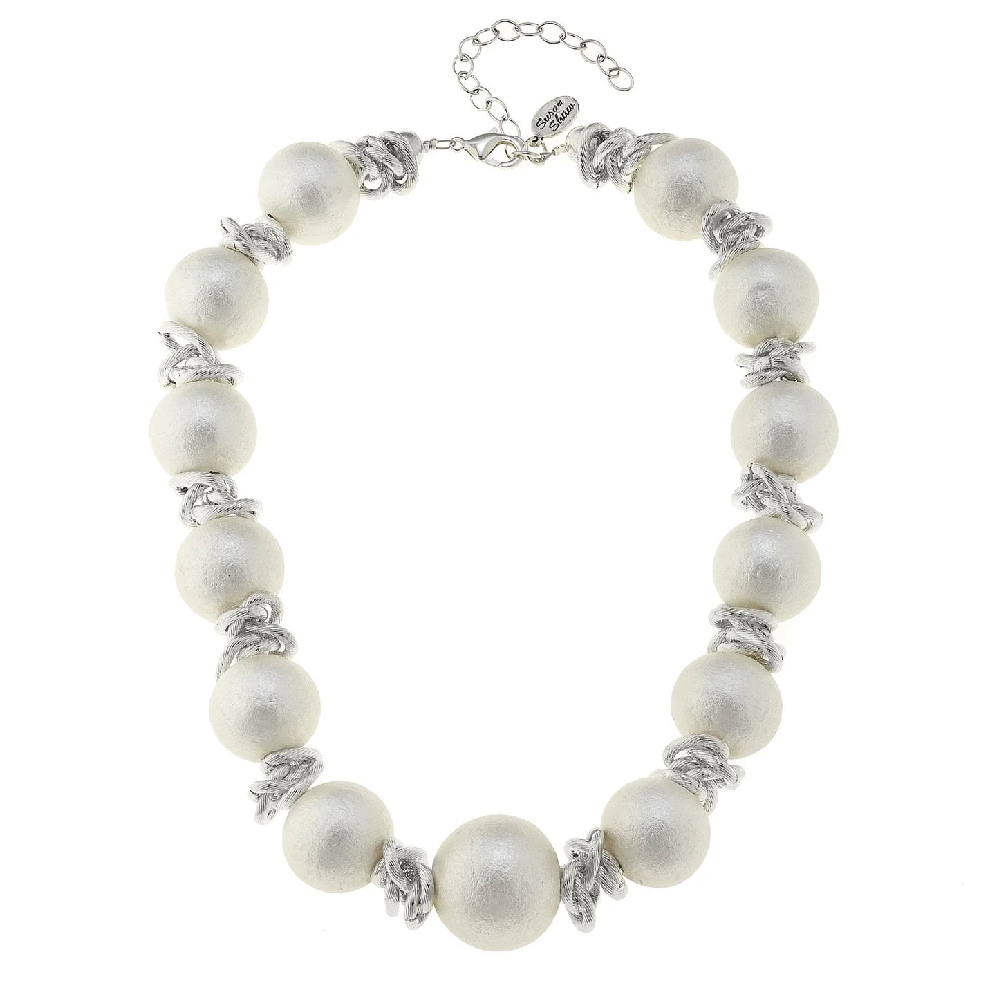 Cotton Pearl Link Necklace