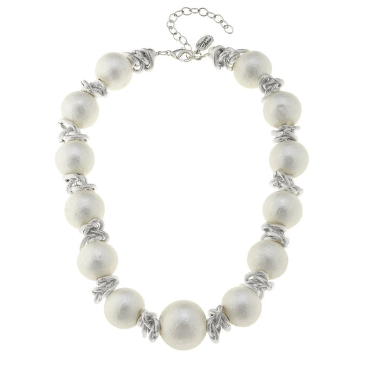 Cotton Pearl Link Necklace