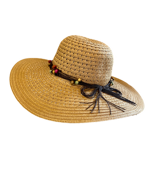 Tan Paperbraid Floppy Brim Hat