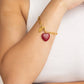 Audrey Heart Bracelet - Cherry Red