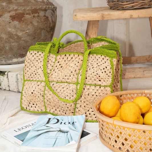 Carrey Raffia Tote Bag