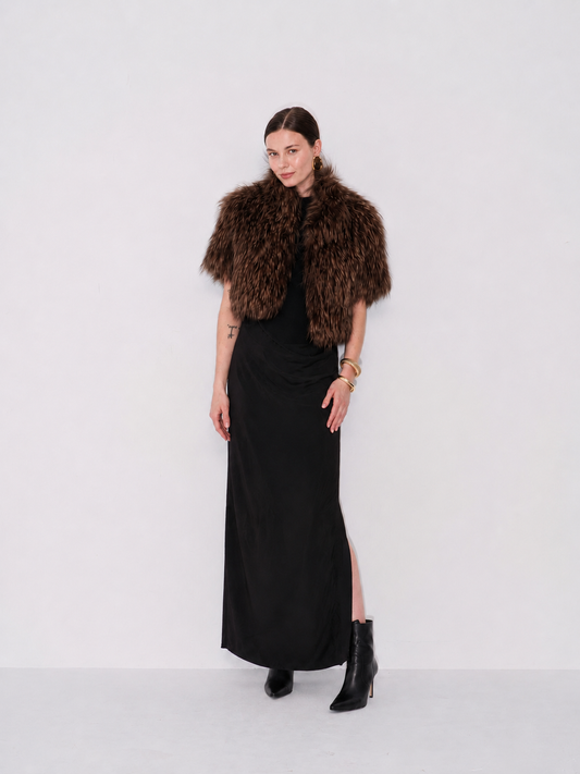 Brown Knitted Fox Bolero