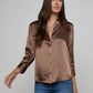 Dani Silk Sleeve Blouse - Brown