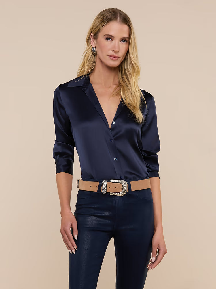 Dani Silk Blouse - Midnight