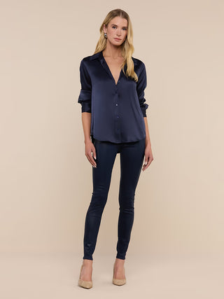 Dani Silk Blouse - Midnight