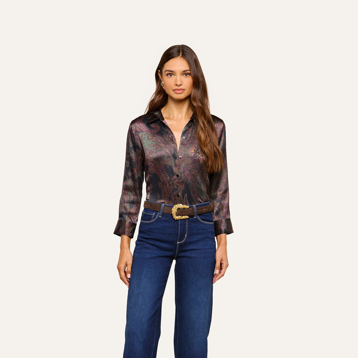 Midnight Paisley Dani Silk Blouse
