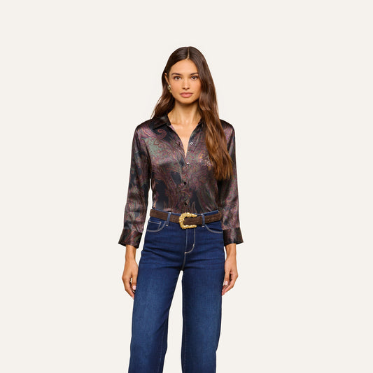 Midnight Paisley Dani Silk Blouse