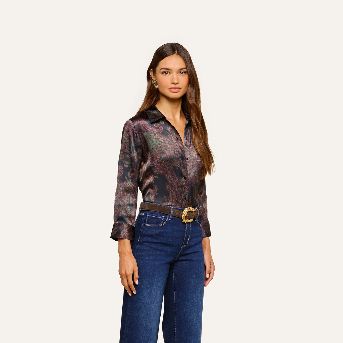 Midnight Paisley Dani Silk Blouse