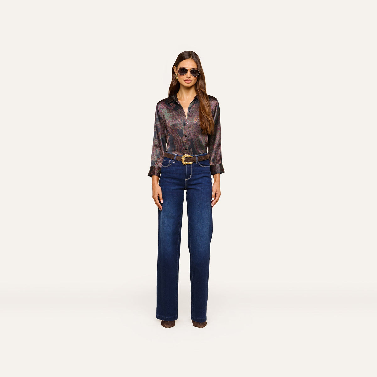 Midnight Paisley Dani Silk Blouse