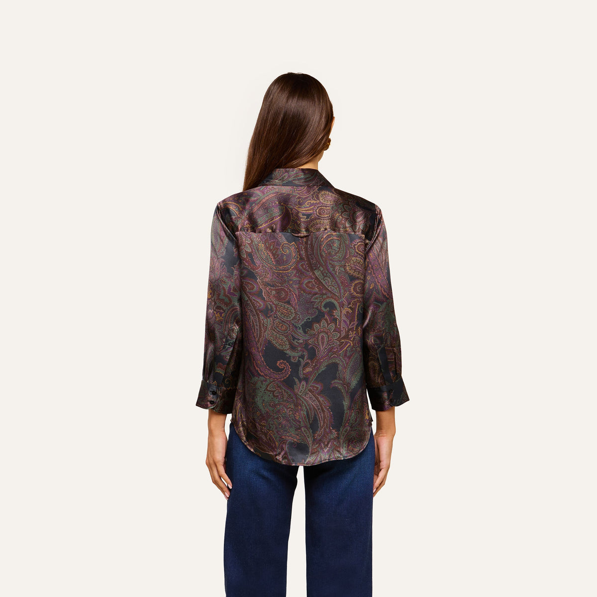 Midnight Paisley Dani Silk Blouse