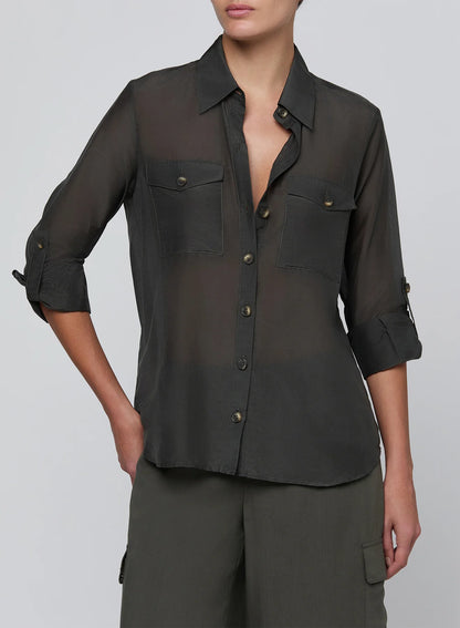 Pearson Military Blouse - Ash Olive