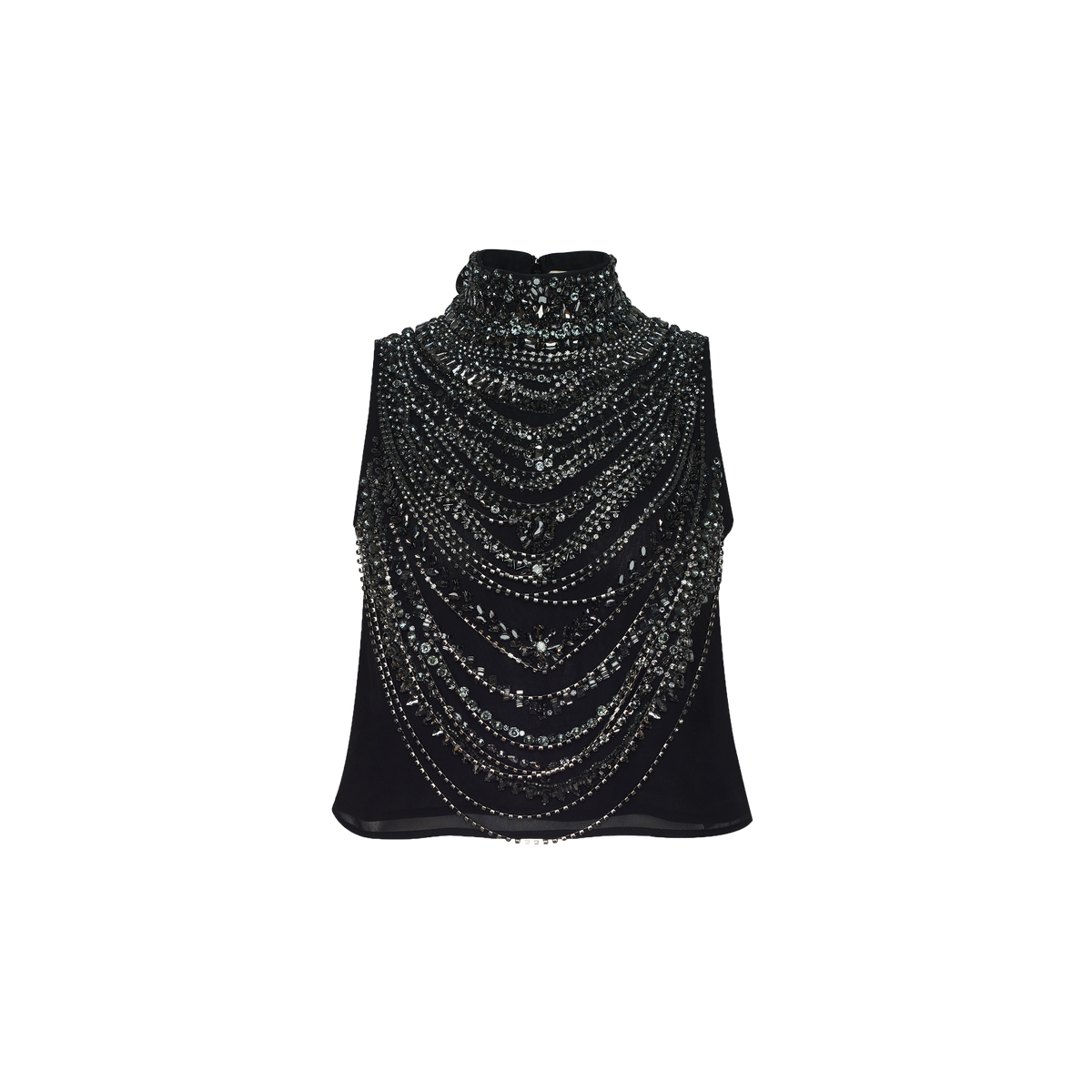 Black Crystal Yun Draped Tank