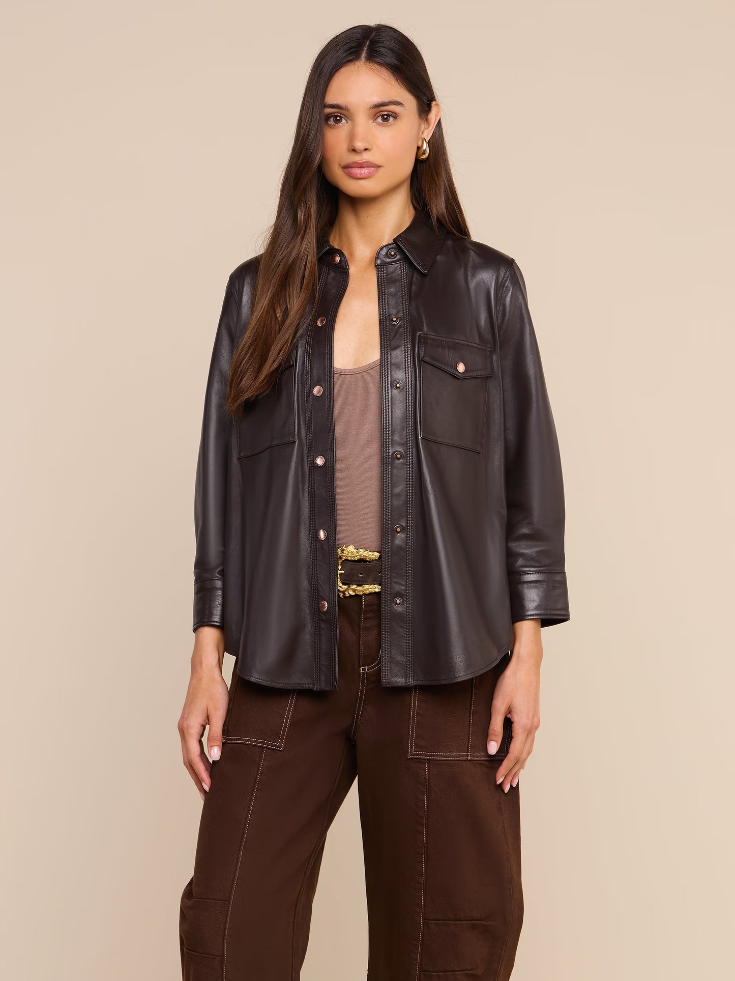 Avina Leather Shirt
