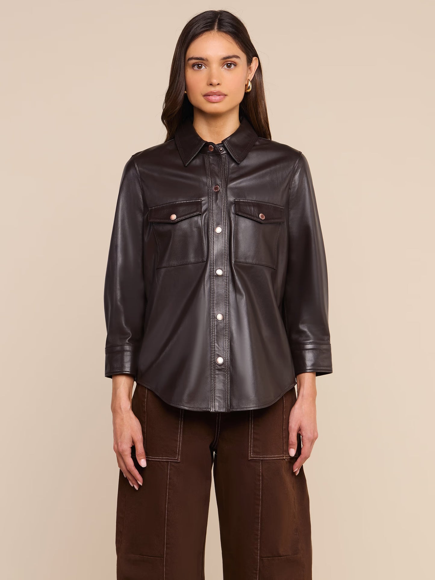 Avina Leather Shirt