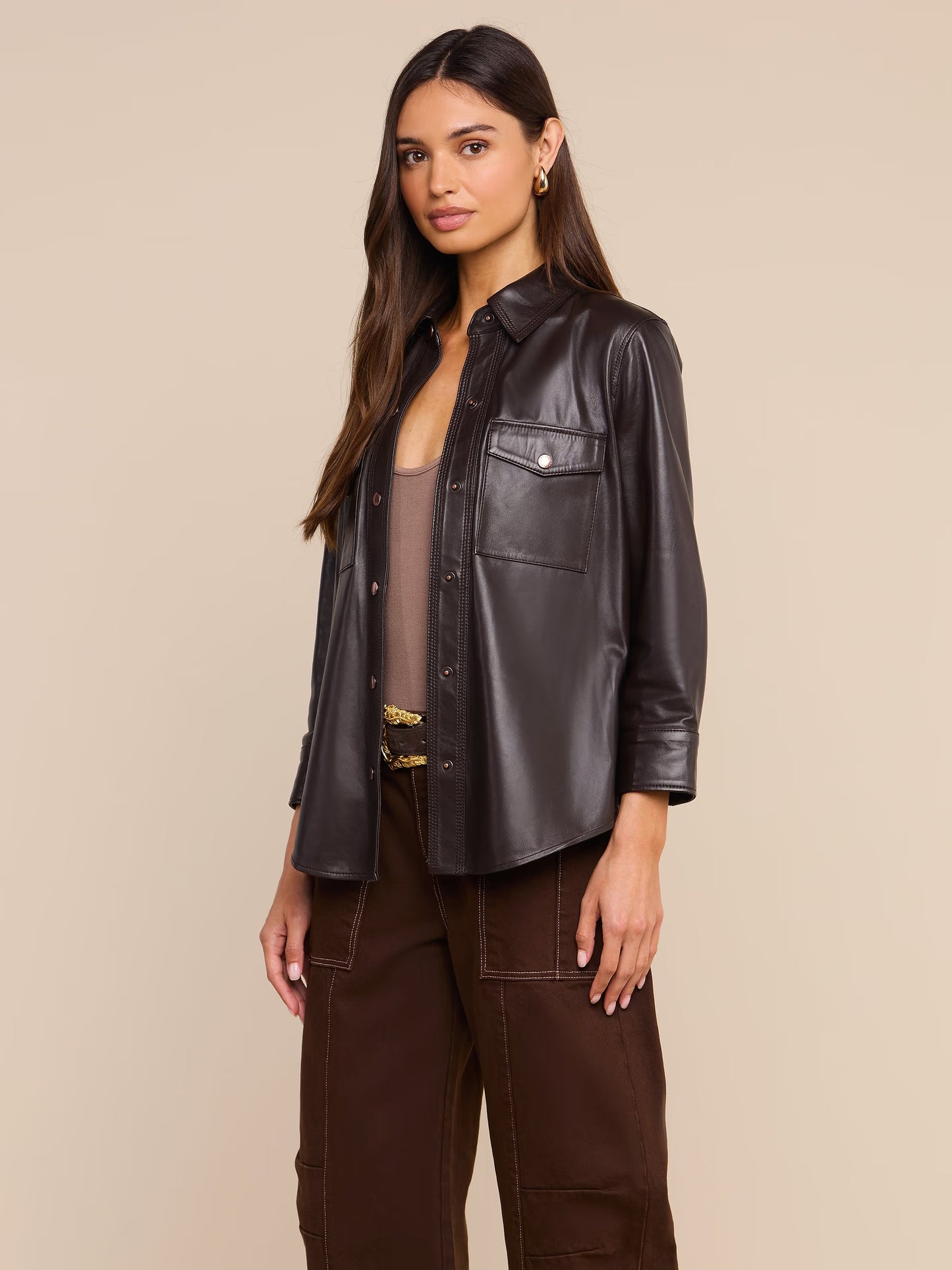Avina Leather Shirt