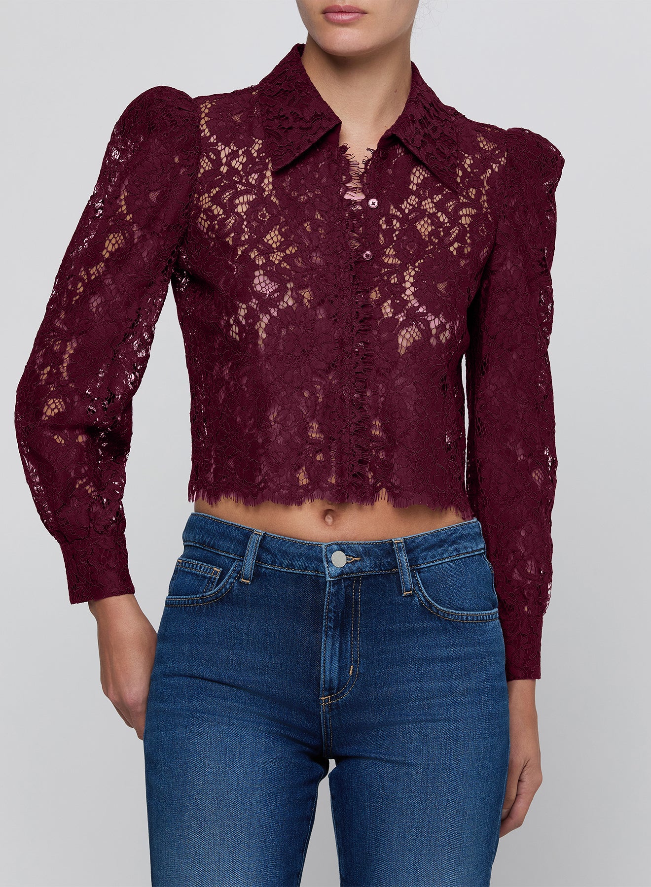 ANITA LACE BUTTON UP