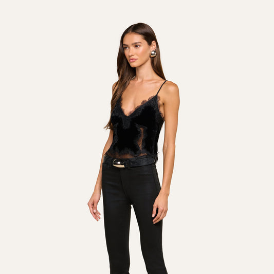Black Kimber Velvet Lace Camisole
