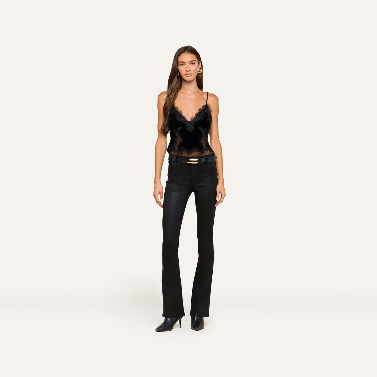 Black Kimber Velvet Lace Camisole