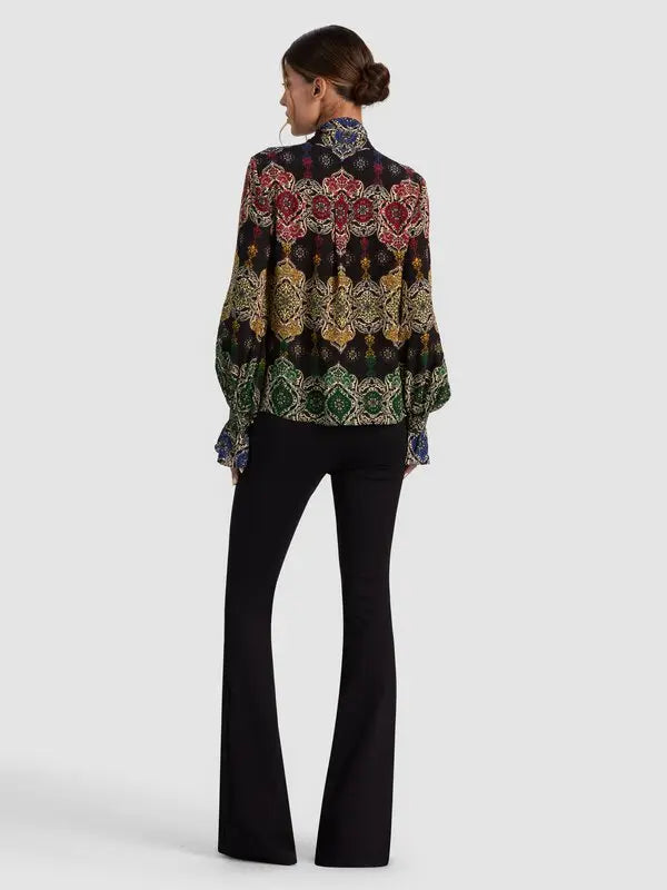 Lloyd Wrap Neck Tie Sleeve Top