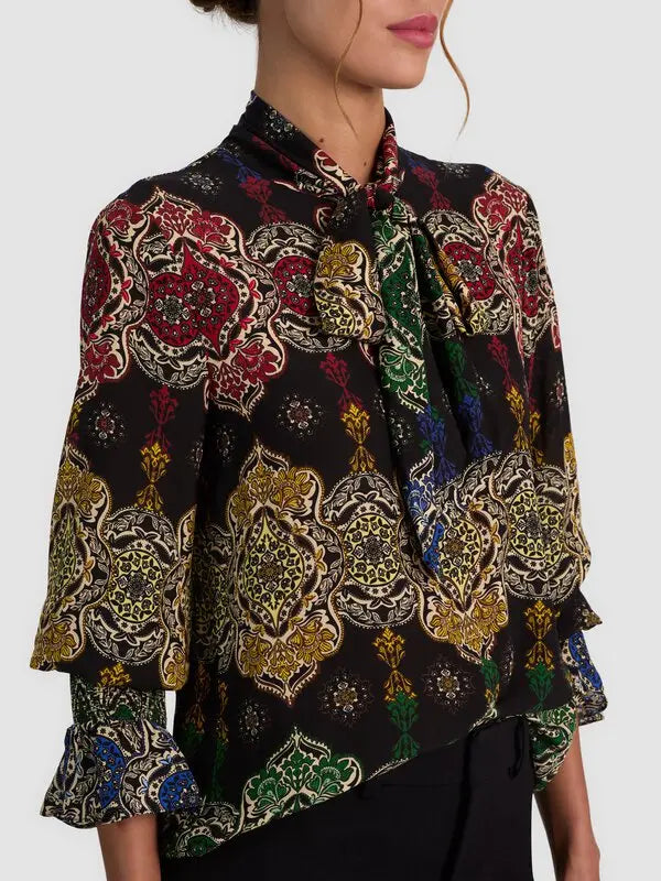 Lloyd Wrap Neck Tie Sleeve Top