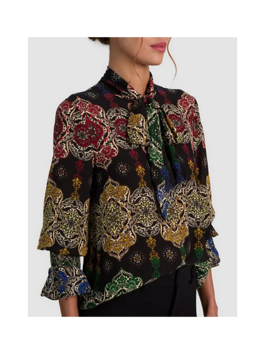 Lloyd Wrap Neck Tie Sleeve Top