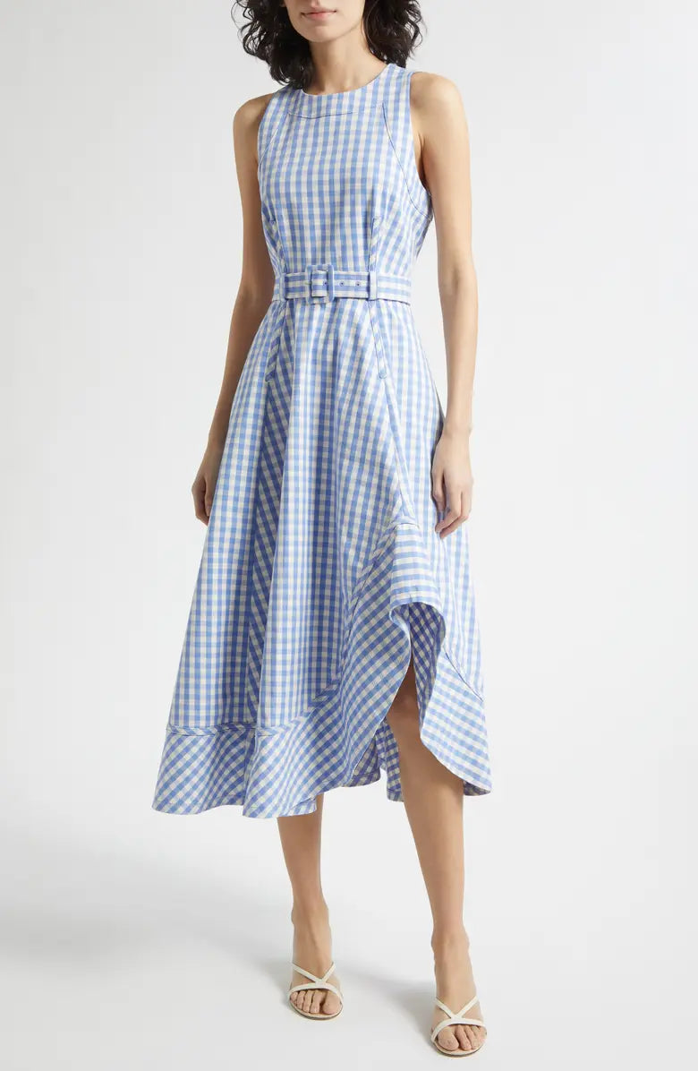 GINGHAM DENIM ZELDA DRESS