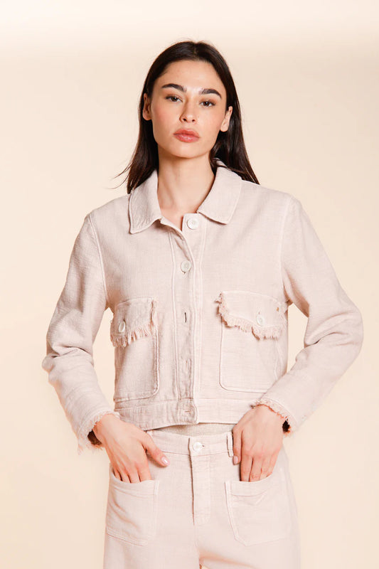 PINK BASKETWEAVE ODETTE JACKET