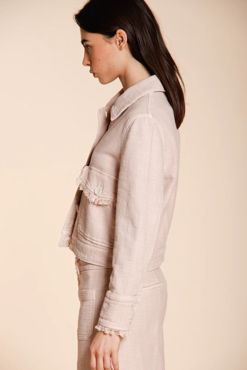 PINK BASKETWEAVE ODETTE JACKET