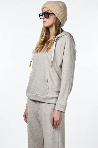 Beige Jersey Hoodie
