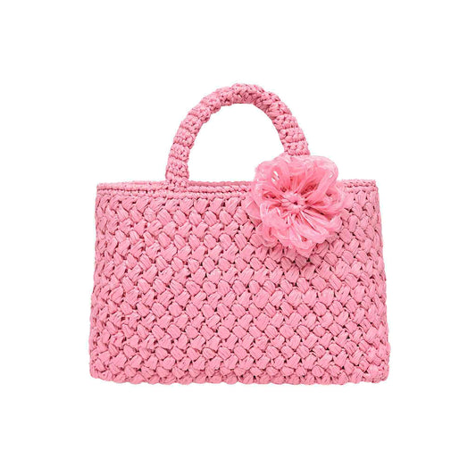 BABY PINK POSITANO RAFFIA TOTE