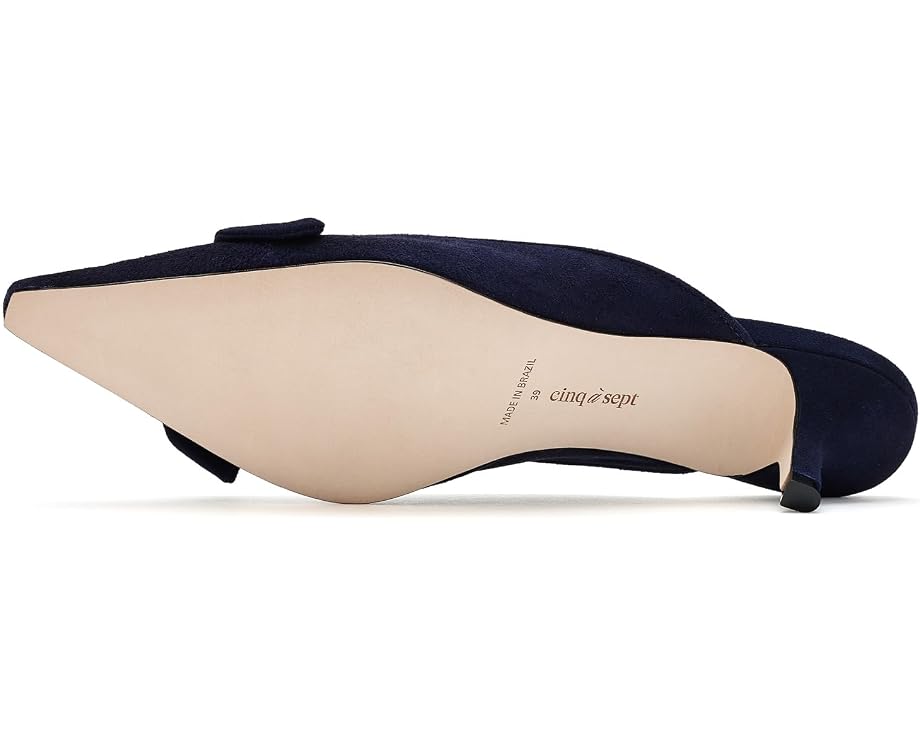 Navy Layla Suede Kitten Heel Mule