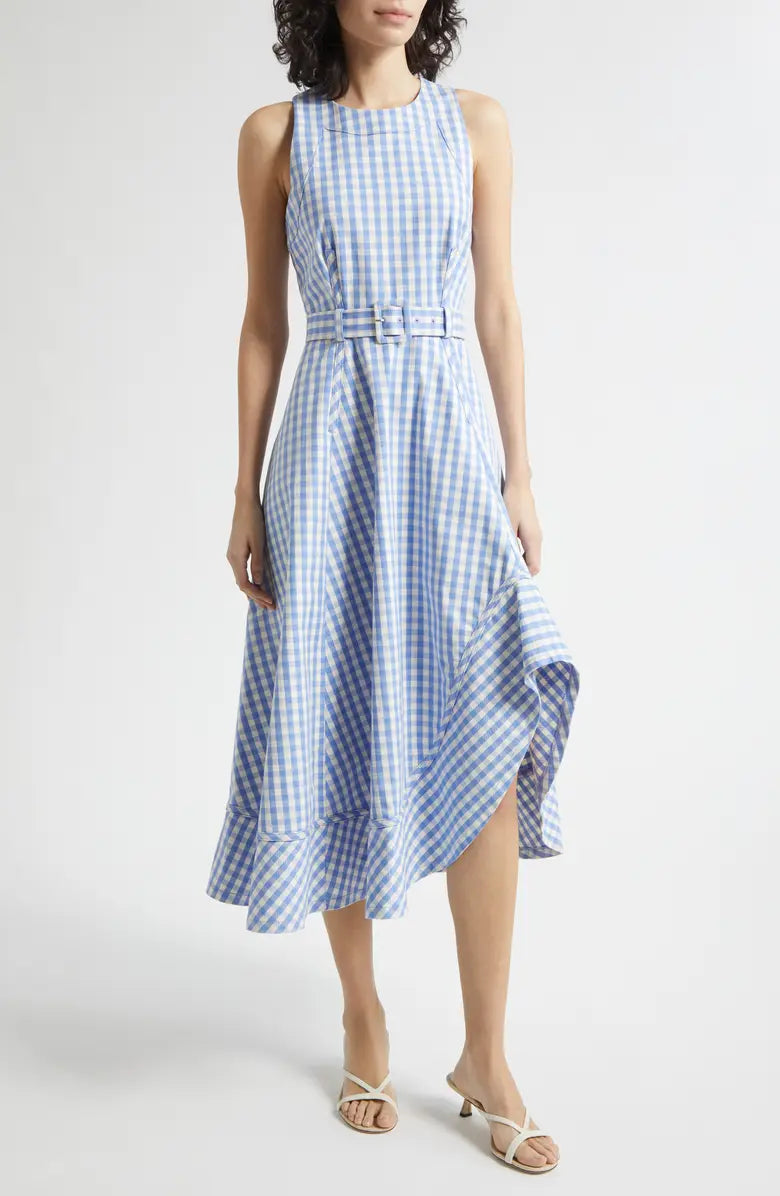 GINGHAM DENIM ZELDA DRESS