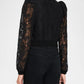 Black Kitty Lace Overlay Cardigan