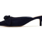 Navy Layla Suede Kitten Heel Mule