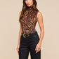 Ceci Sleeveless Leopard Turtleneck