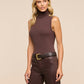 Ceci Sleeveless Java Turtleneck