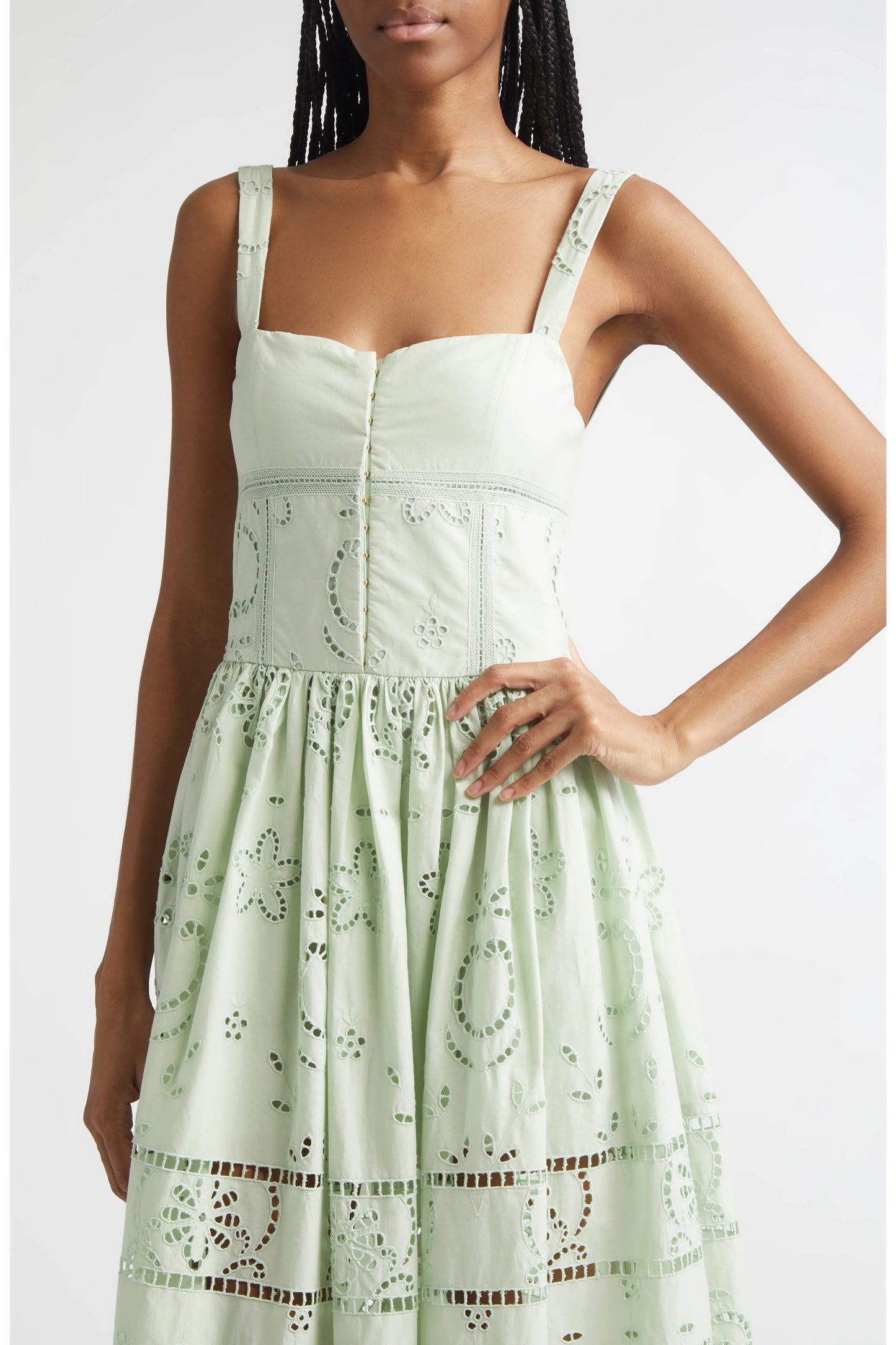 Anya Embr Sweetheart Midi Dress