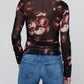 Black Rose Isola Mesh Button Up