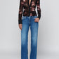 Black Rose Isola Mesh Button Up