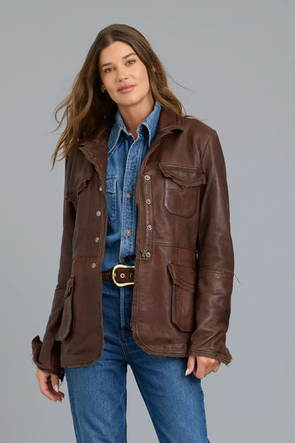 Walnut Meryl Vintage Leather Jacket