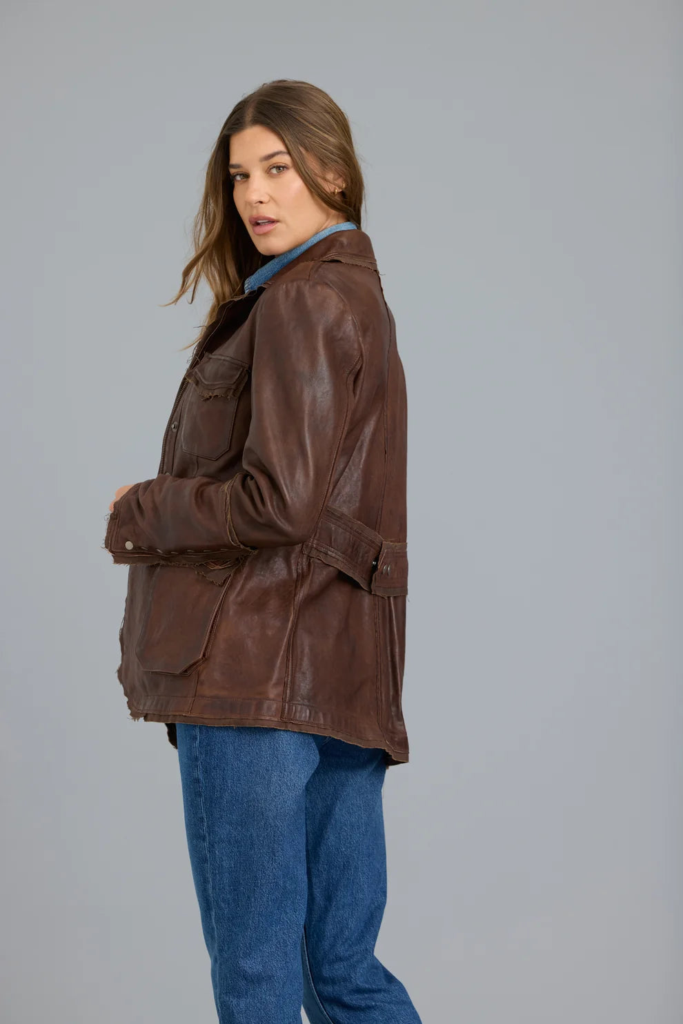 Walnut Meryl Vintage Leather Jacket