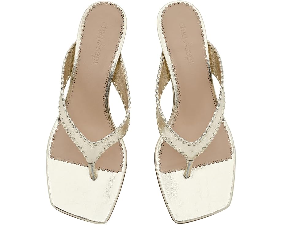 Light Gold Frankie Metallic Kitten Heel Sandal