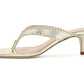 Light Gold Frankie Metallic Kitten Heel Sandal