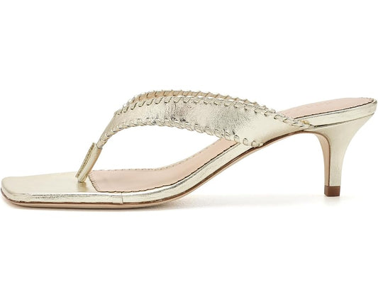 Light Gold Frankie Metallic Kitten Heel Sandal