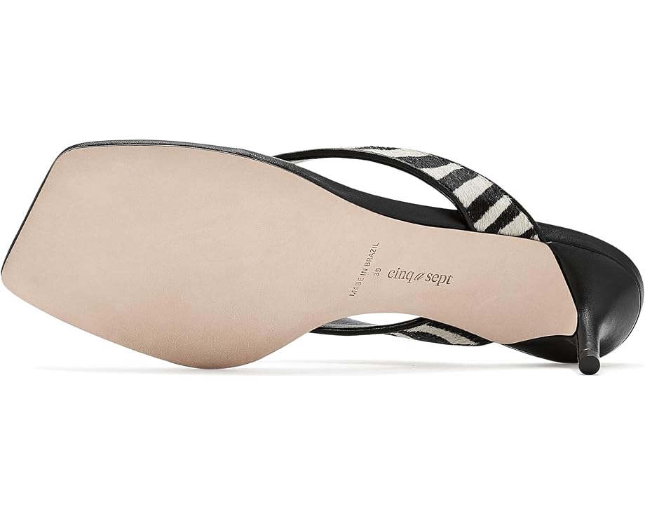 Black/Ivory Frankie Zebra Haircalf Kitten Heel Sandal