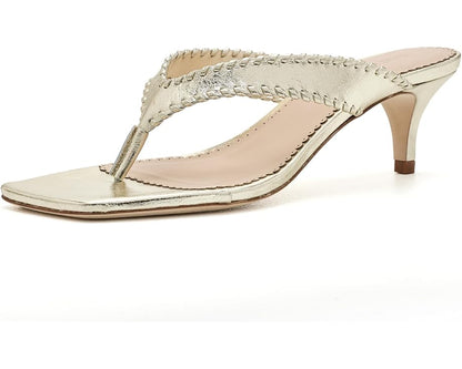 Light Gold Frankie Metallic Kitten Heel Sandal